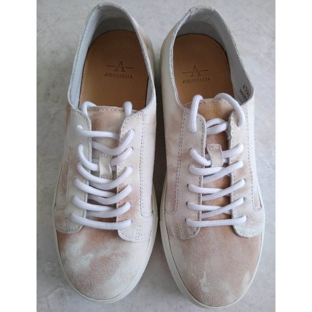Aquatalia Suede Leather Tan Sneakers Size 5.5 NWOB Shoes